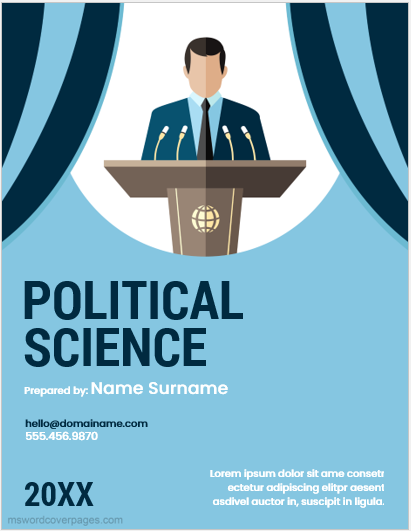 Page couverture du projet de science politique