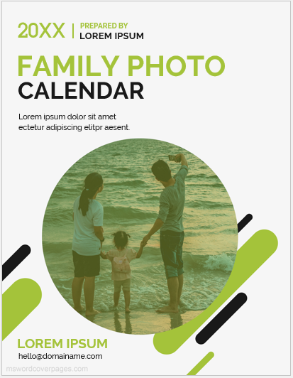 Page de garde du calendrier des photos de famille