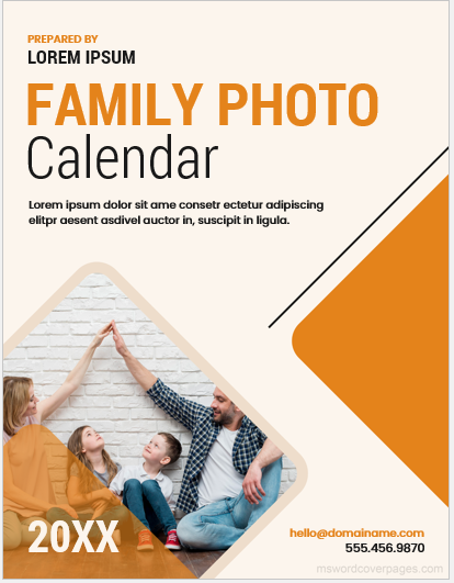 Page de garde du calendrier des photos de famille