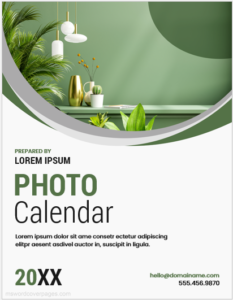 Photo Calendar Cover Page Template
