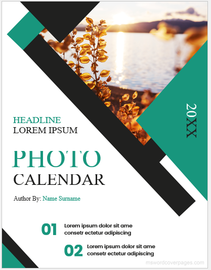 Photo Calendar Cover Page Template