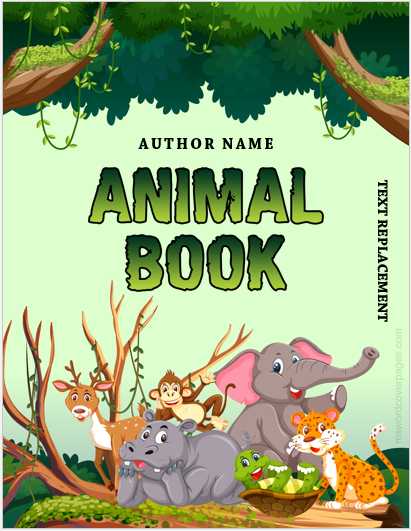 Animal book cover page template