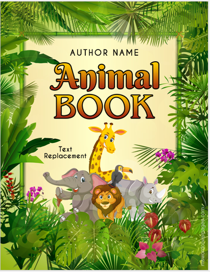 Animal book cover page template