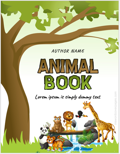 Animal book cover page template