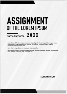 Black and White Assignment Cover Page