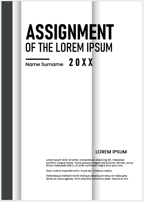 Black and White Assignment Cover Page