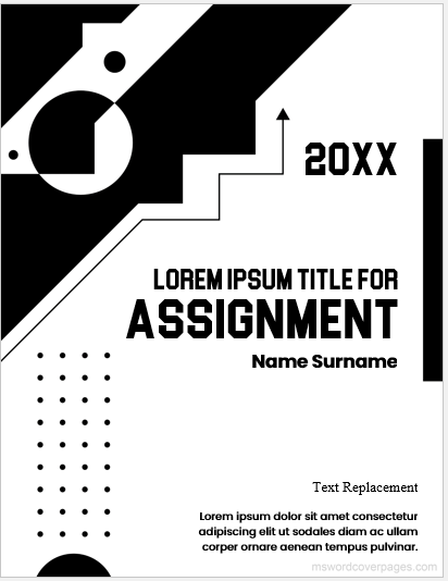 front page design for assignment black and white