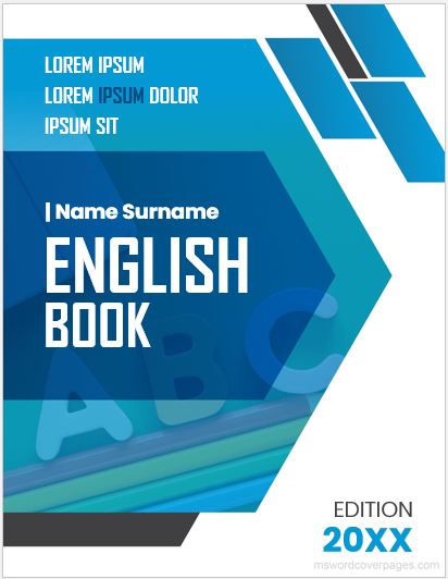 English Book Cover Page Templates Download Edit Print