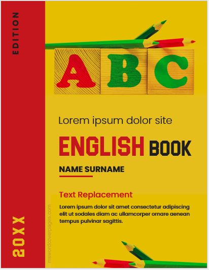 English book cover pate template