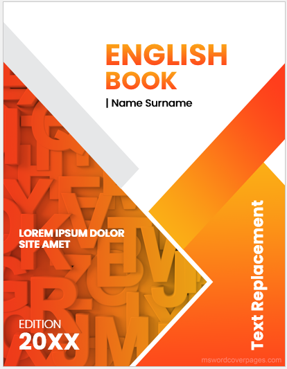 English book cover pate template