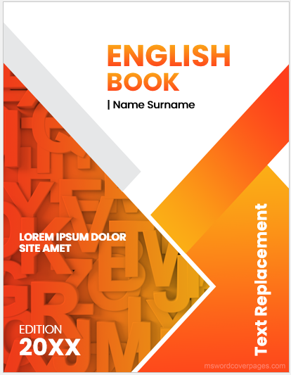 English Book Cover Page Templates Download Edit Print