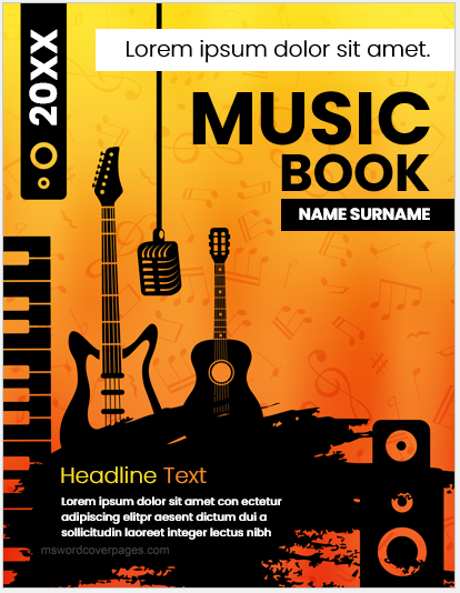 Music book cover page template