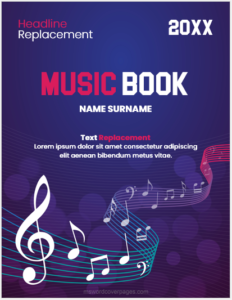 Music book cover page template