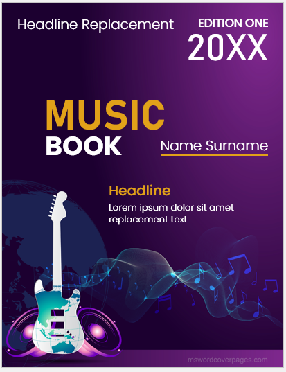 Music book cover page template