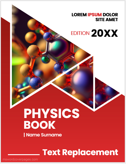 Physics book cover page template | MS Word Cover Page Templates