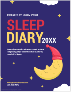 Sleep diary front page template