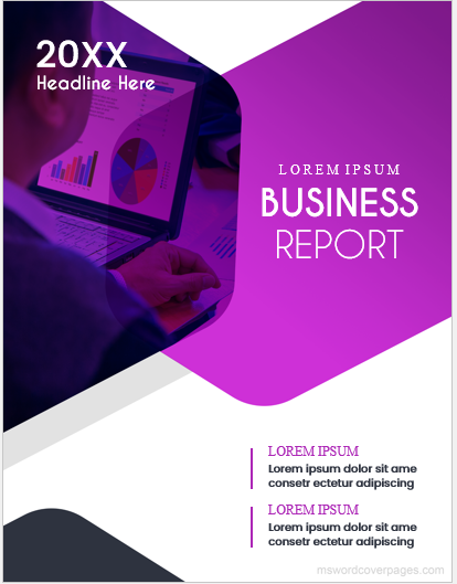 Business report cover page