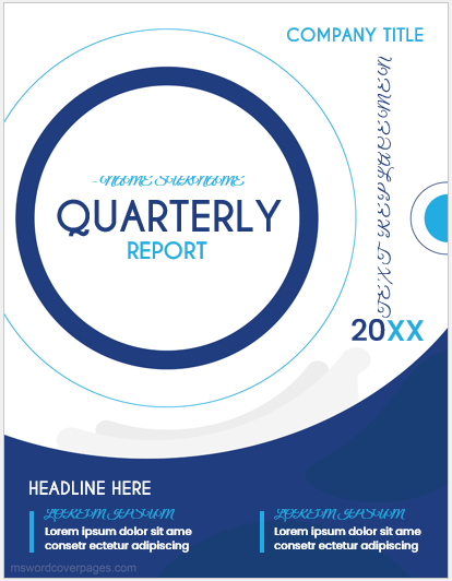Company quarterly report cover page