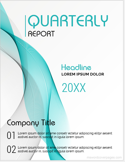 Company quarterly report cover page