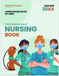 Nursing book cover page template