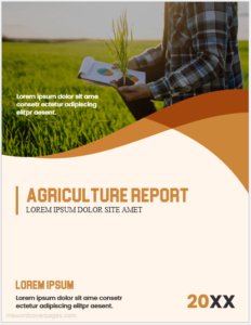 Agriculture report cover page template