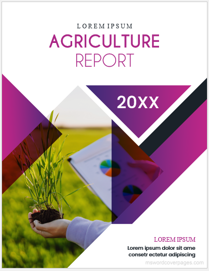 Agriculture report cover page template