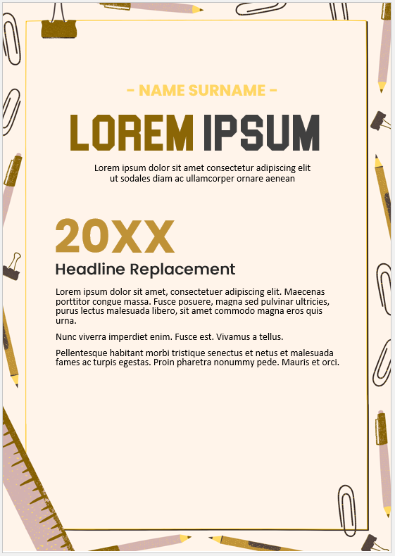 Front Page Designs in Pencil