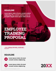 Employee training proposal cover pages