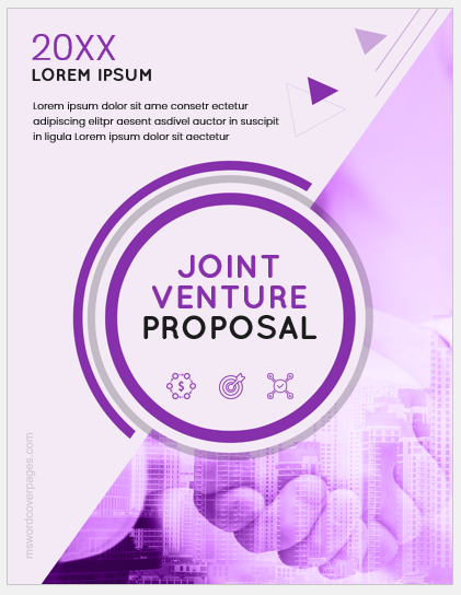 Joint venture proposal cover page