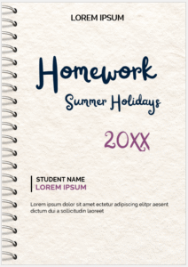 Summer Holiday Homework Cover Page