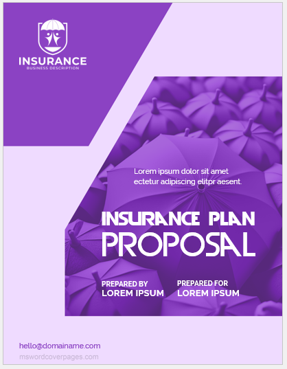 Insurance plan proposal cover page