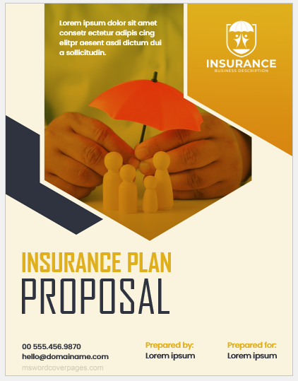 Insurance plan proposal cover page