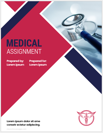 Medical assignment cover page template