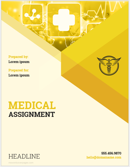 Medical assignment cover page template