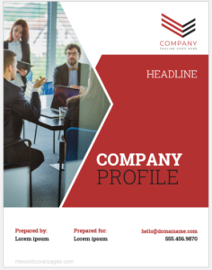 Company profile book cover page