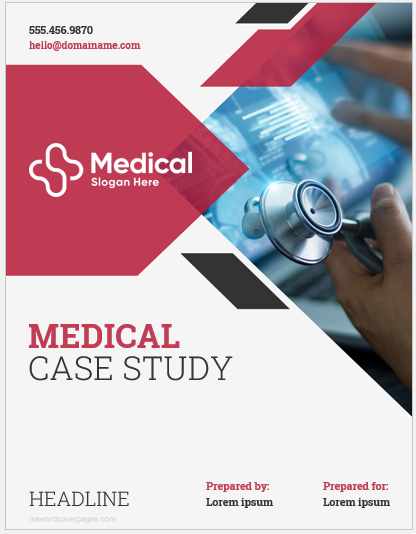 Medical case study cover page